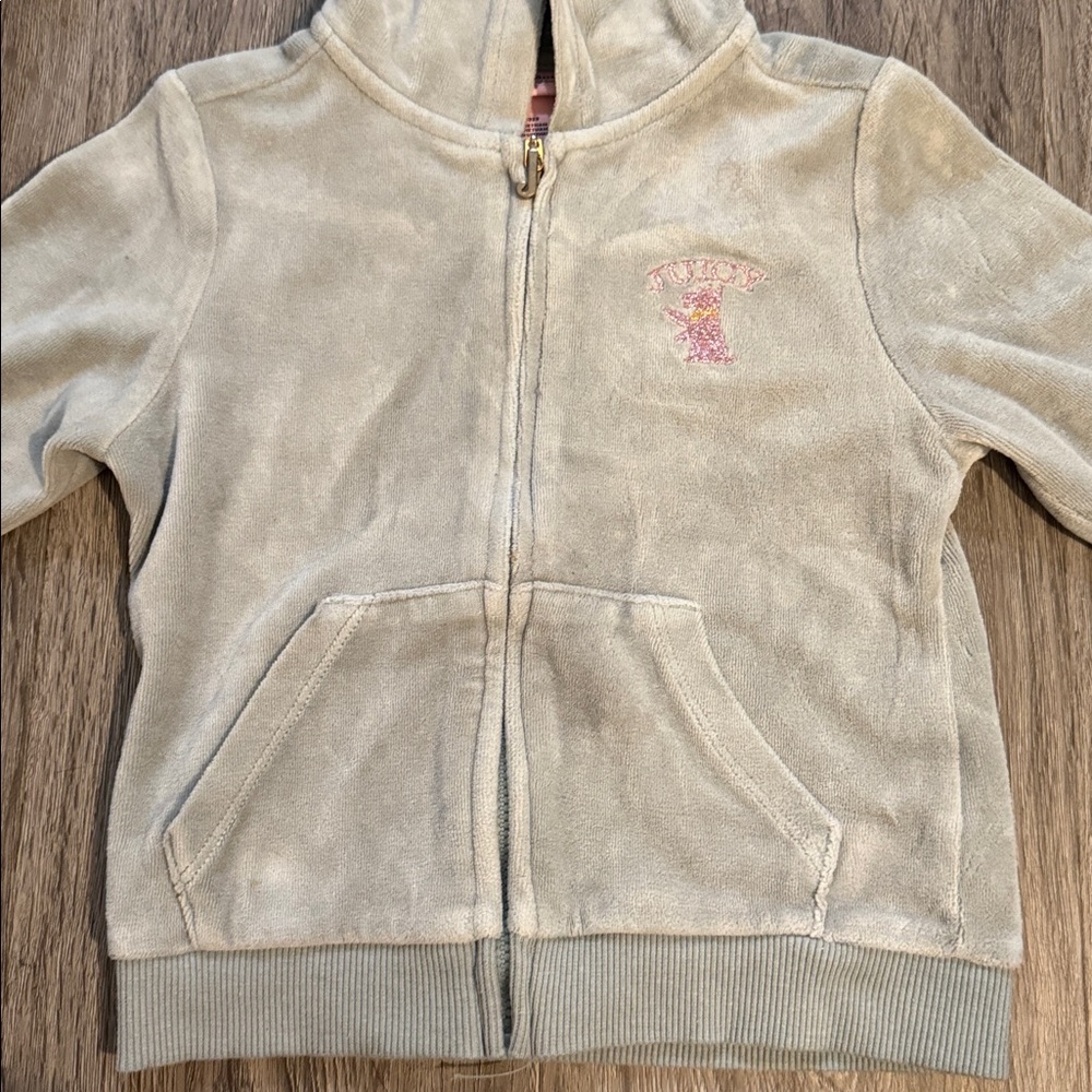 Beige Hooded Zip-Up Jacket